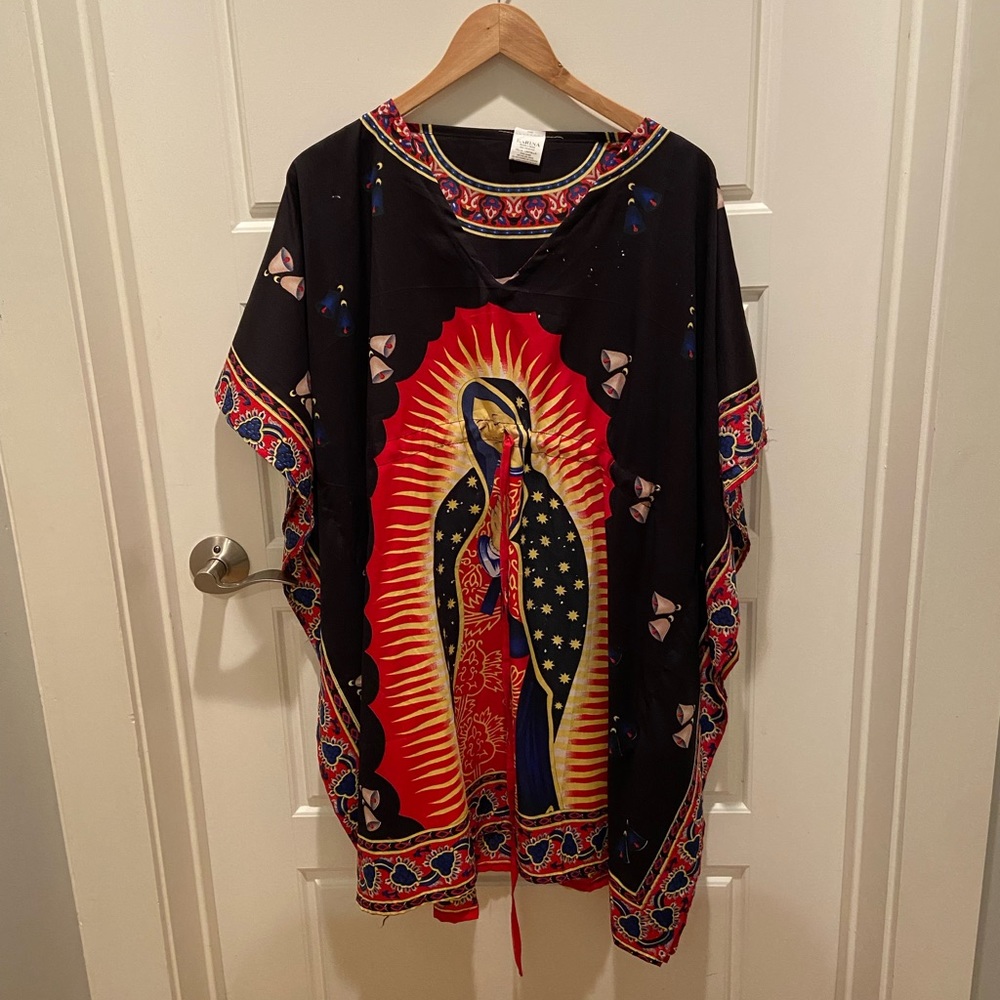 Mexican Virgen de Guadalupe kaftan dress